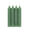 Dinerkaarsen rustiek kort - appelgroen - set van 4