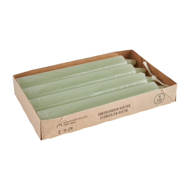 Dinerkaars rustiek - matgroen - set van 4