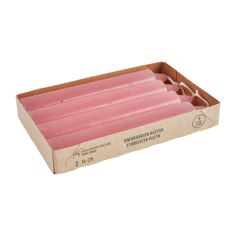 Dinerkaars rustiek - roze - set van 4