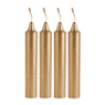 Dinerkaarsen rustiek kort - goud - set van 4