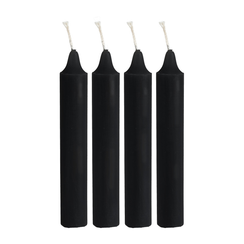 Dinerkaars rustiek - zwart - set van 4