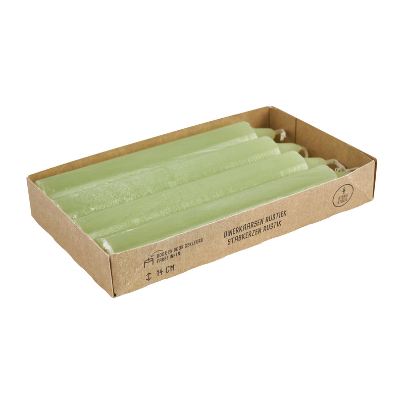 Dinerkaars rustiek - bladgroen - set van 4