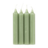 Dinerkaarsen rustiek kort - lindegroen - set van 4