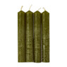 Dinerkaarsjes set van 4 - mosgroen -14 cm