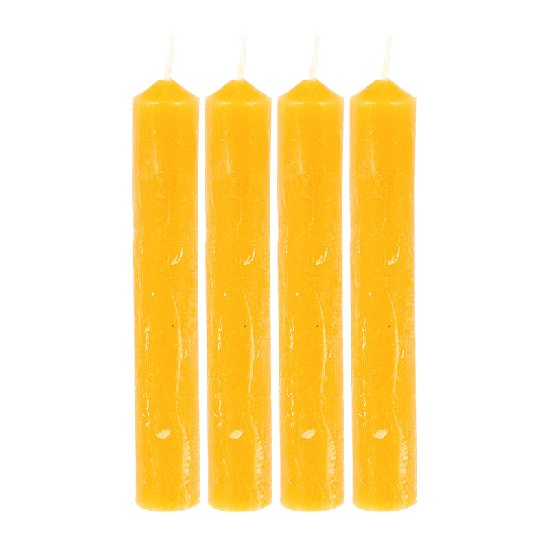 dubbellaag kleurstof Drink water Dinerkaars rustiek - geel - set van 4 | Xenos