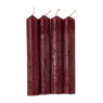 Dinerkaarsen rustiek kort - bordeauxrood - set van 4