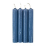 Dinerkaarsjes kort - blauw - set van 4