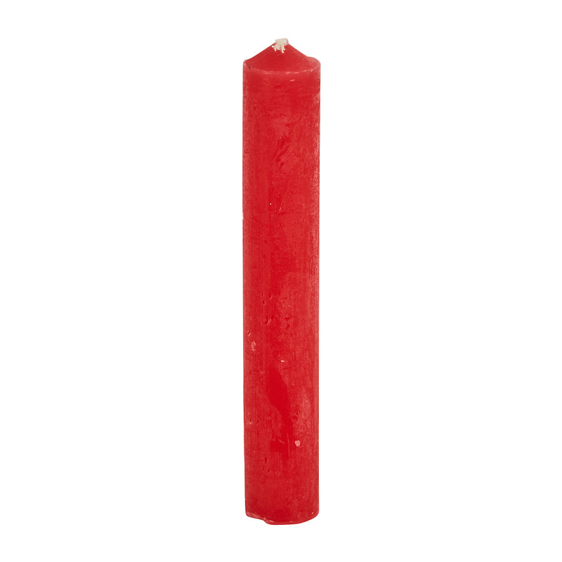 Dinerkaarsjes set van 4 - rood - 14 cm