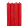 Dinerkaarsjes set van 4 - rood - 14 cm