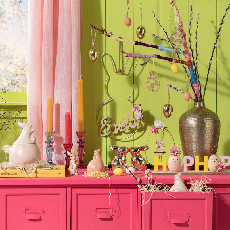 Dinerkaarsjes set van 4 - framboos - 14 cm 