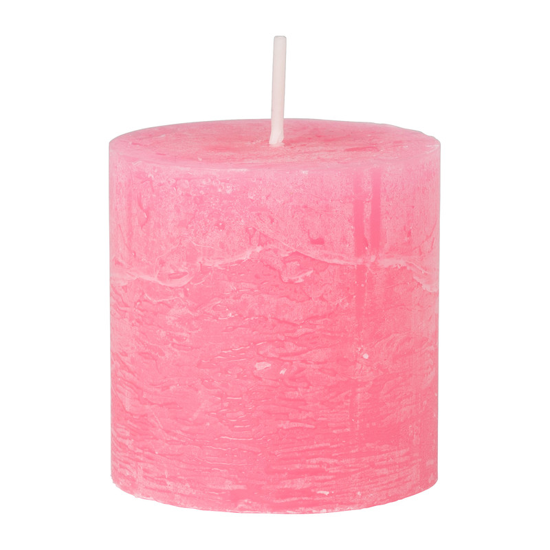 Neon kaars klein - roze - ø 6.8 x 7 cm