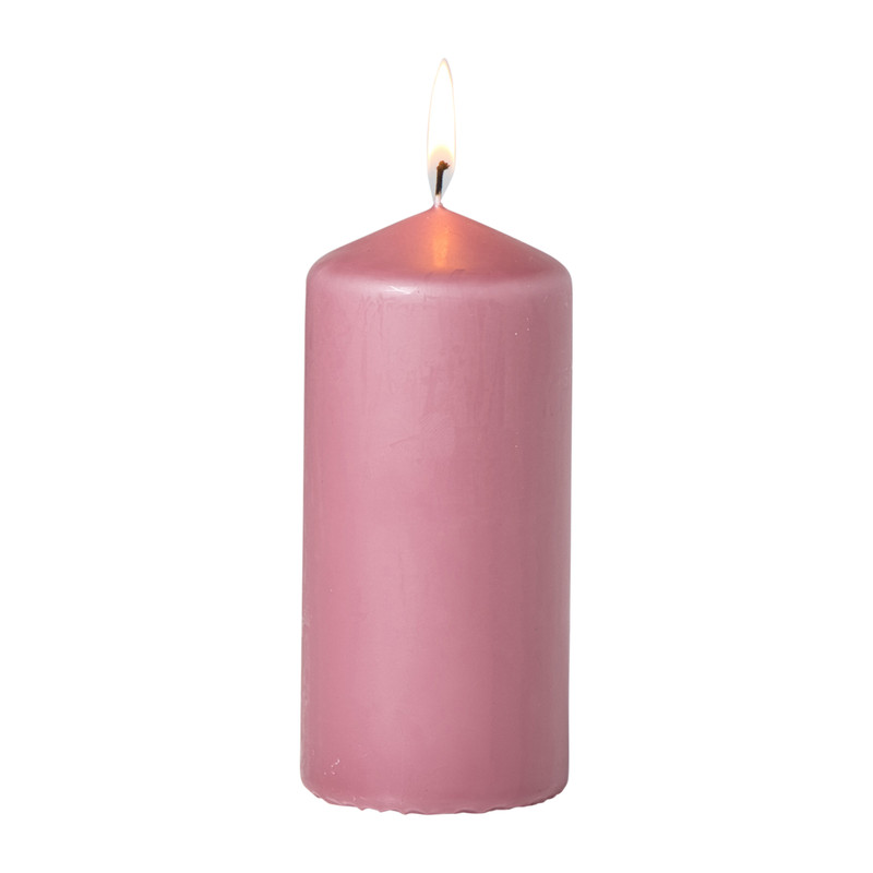 Stompkaars glad - roze - ø6x13 cm