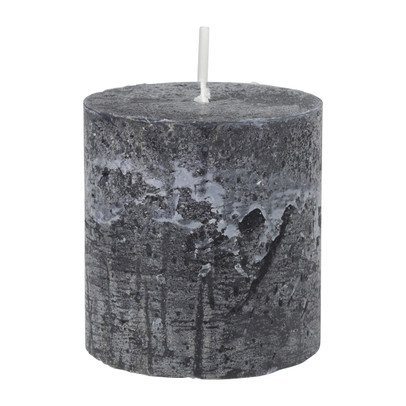 Kaars rustiek - zwart - ø7x7 cm