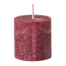 Kaars rustiek - bordeauxrood - ø7x7 cm