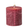 Kaars rustiek - bordeauxrood - ø7x7 cm