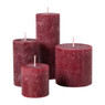 Kaars rustiek - bordeauxrood - ø7x7 cm