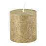 Kaars rustiek - goud - 7x7 cm 