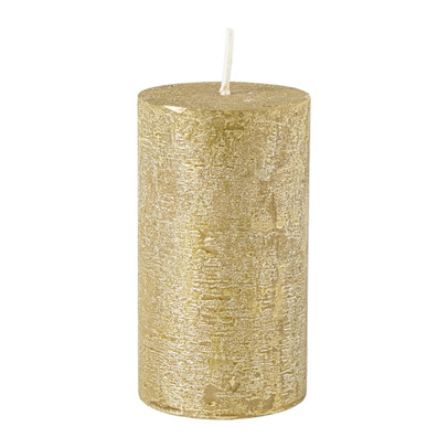 Kaars rustiek - goud - ø7x12 cm 