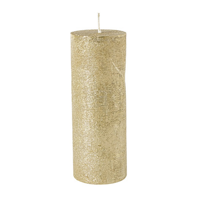 Kaars rustiek - goud - ø7x18 cm
