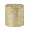 Kaars rustiek - goud - 10x10 cm 