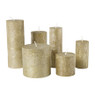 Kaars rustiek - goud - 15x5 cm