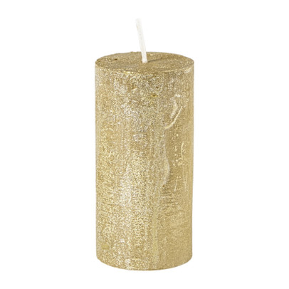Kaars rustiek - goud - ø5x10 cm 