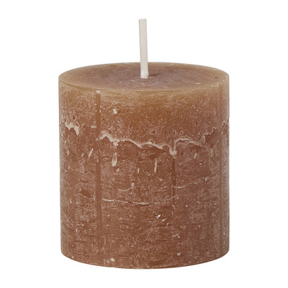 Kaars rustiek - bruin - ø7x7 cm