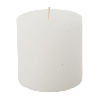 Kaars rustiek - wit - ø7x7 cm