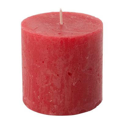 Kaars rustiek - rood - ø7x7 cm 