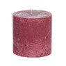 Kaars rustiek - rood - 10x10 cm