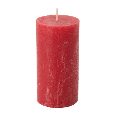 Kaars rustiek - rood - ø5x10 cm