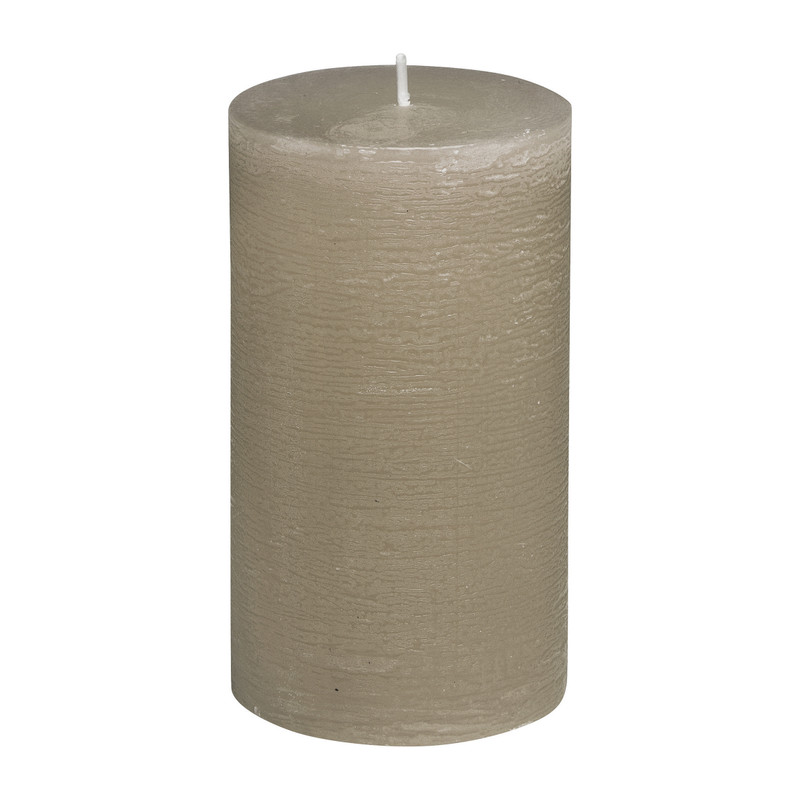 Kaars rustiek - taupe - 7x12 cm