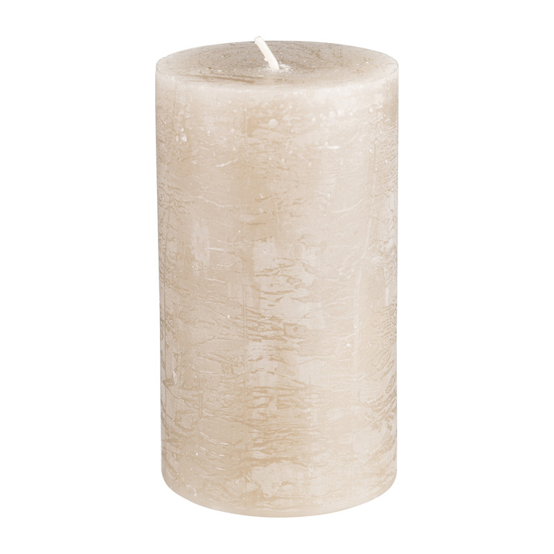 Kaars rustiek - taupe - 7x12 cm
