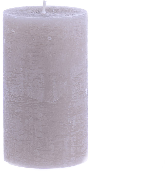 Kaars rustiek - taupe - 7x12 cm