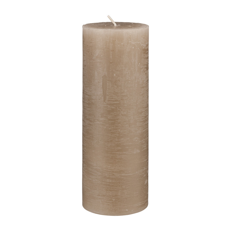 Kaars rustiek - taupe - 7x18