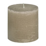 Kaars rustiek - taupe - 10x10 cm