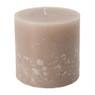 Kaars rustiek - taupe - 10x10 cm