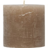 Kaars rustiek - taupe - 10x10 cm