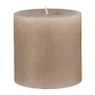 Kaars rustiek - taupe - 10x10 cm