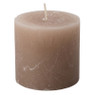 Kaars rustiek - taupe - 10x10 cm