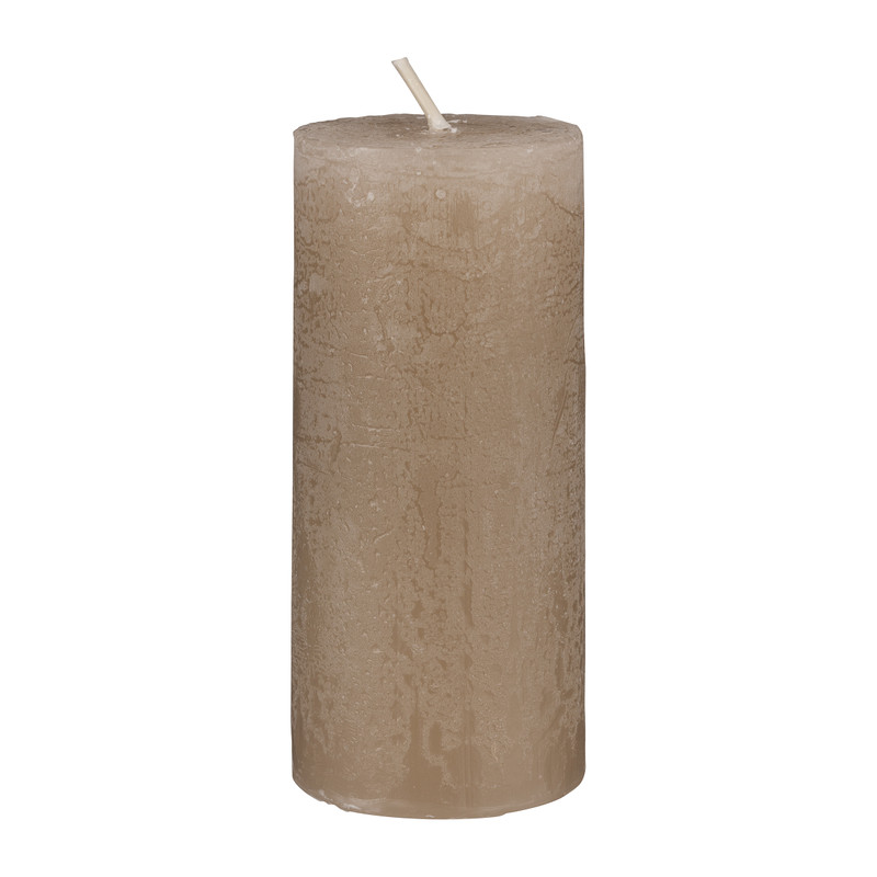 Kaars rustiek - taupe - 5x10 cm 