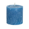 Kaars rustiek donkerblauw - 7x7 cm