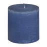 Kaars rustiek - blauw - 10x10 cm