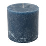 Kaars rustiek - blauw - 10x10 cm