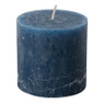 Kaars rustiek - blauw - 10x10 cm