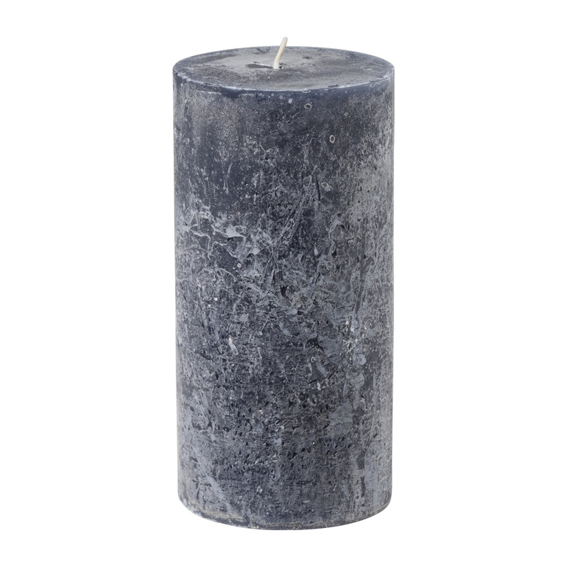 Kaars rustiek XXL - donkerblauw - ø10x20 cm