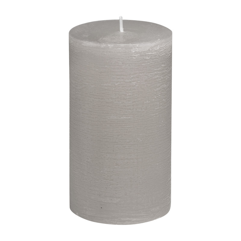 Kaars rustiek - grijs - 7x12 cm