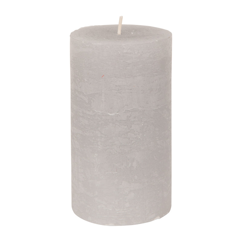 Kaars rustiek - grijs - 7x12 cm