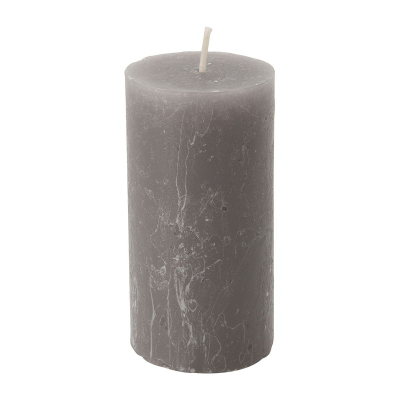 Kaars rustiek - grijs - 5x10 cm