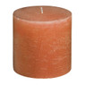 Rustiek kaars -  oranje - 7x7 cm 